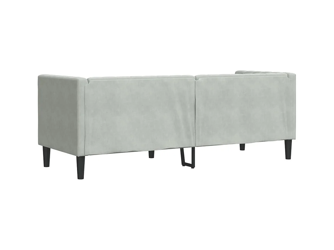 Driezitsbank Chesterfield-stijl met bolsters fluweel lichtgrijs