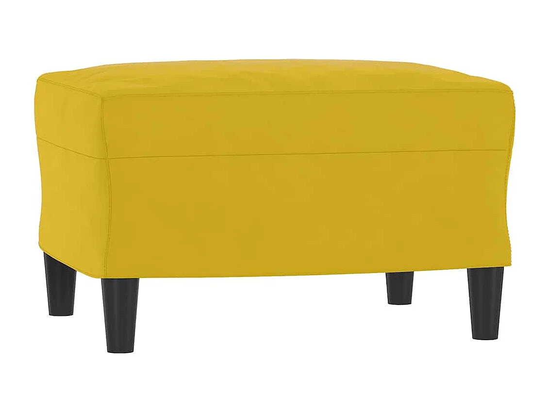 3-Sitzer-Sofa mit Hocker Gelb 180 cm Samt