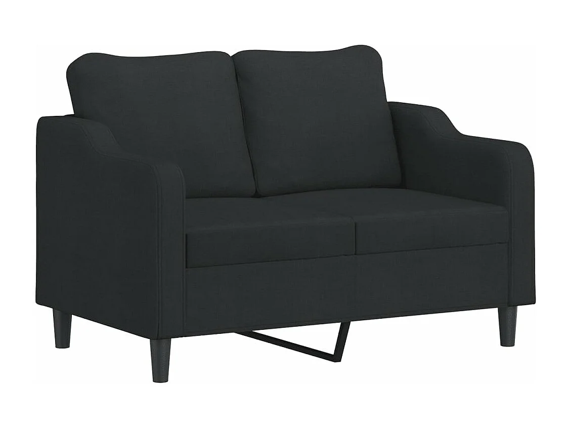 Sofá de 2 plazas con cojines tela negro 120 cm