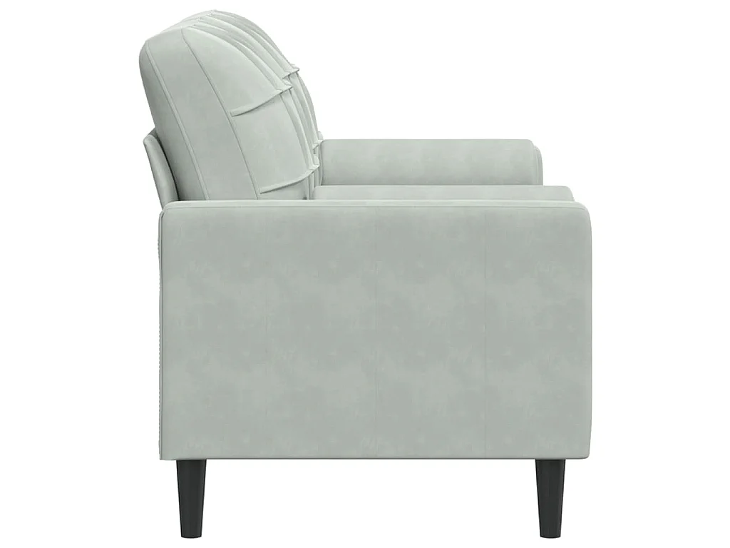 Canapé 2 places avec oreillers gris clair 140 cm velours