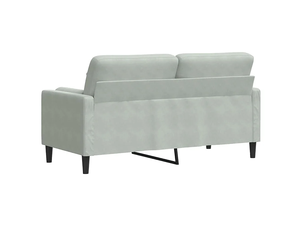 Canapé 2 places avec oreillers gris clair 140 cm velours
