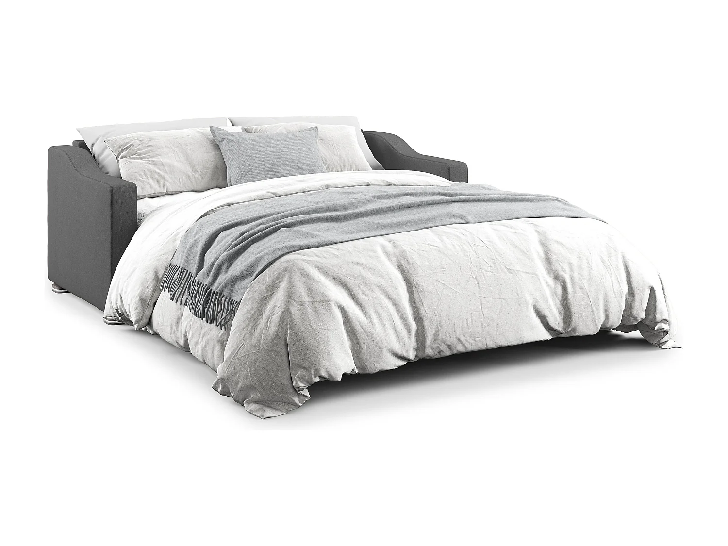 Amber Sofá cama convertible con tela desmontable 211 cm (mat. 160x197) Antracita