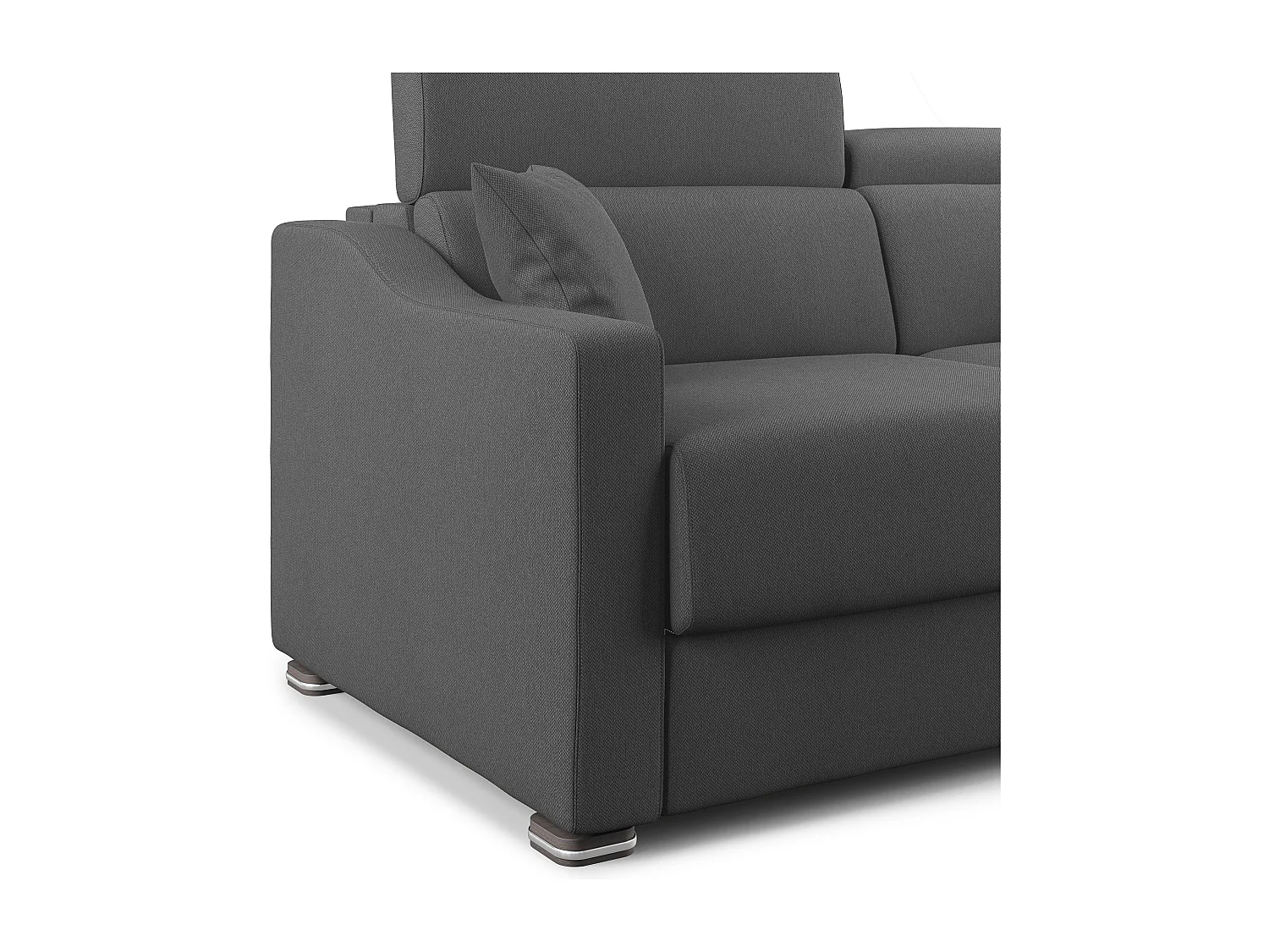Amber Sofá cama convertible con tela desmontable 211 cm (mat. 160x197) Antracita