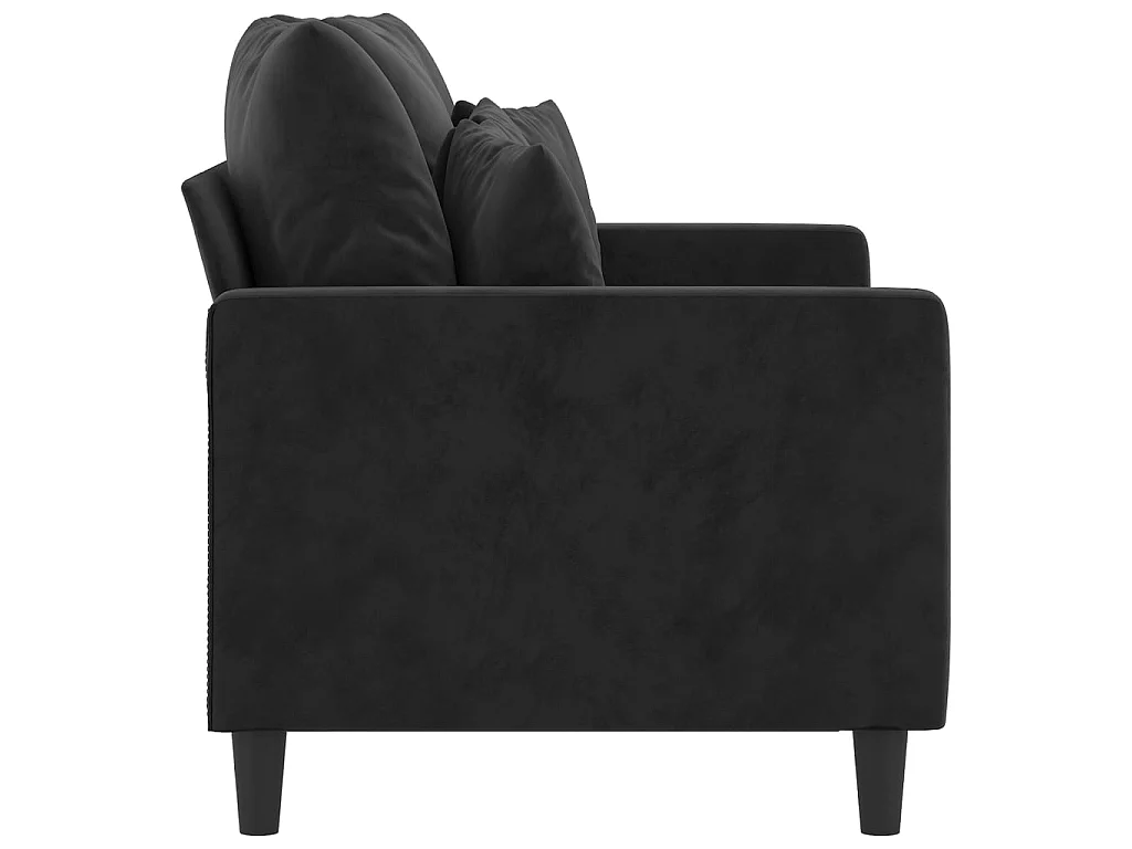 Sofá de 2 plazas terciopelo negro 120 cm
