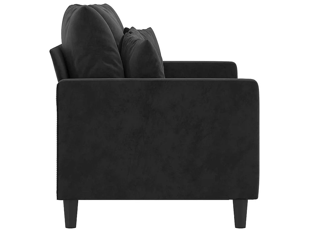 Canapé à 2 places Noir 120 cm Velours