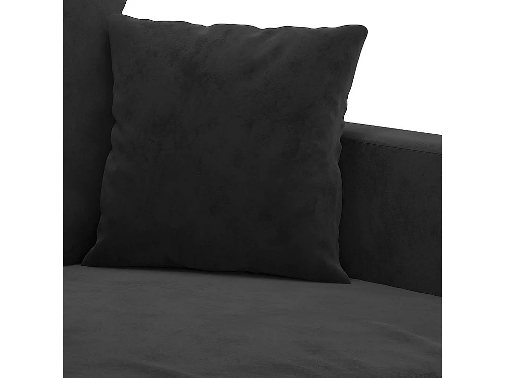 Canapé à 2 places Noir 120 cm Velours
