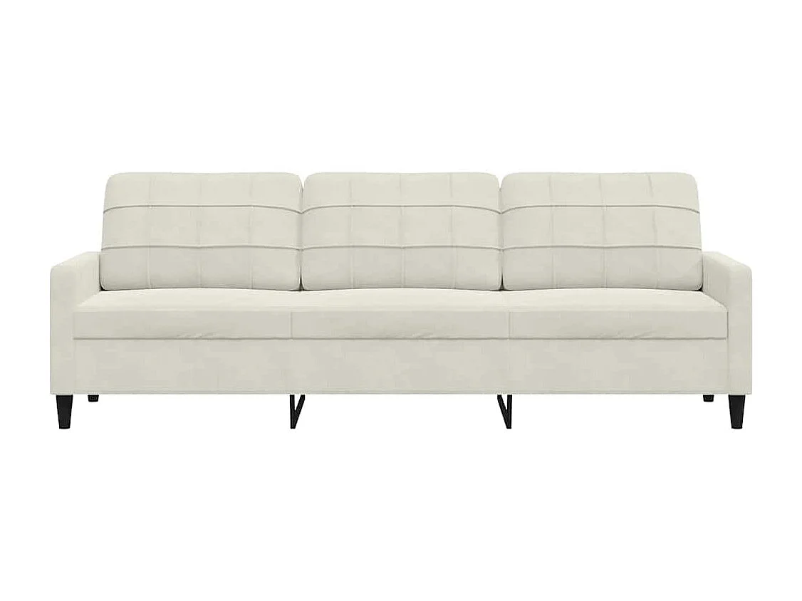 Canapé à 3 places Crème 210 cm Velours