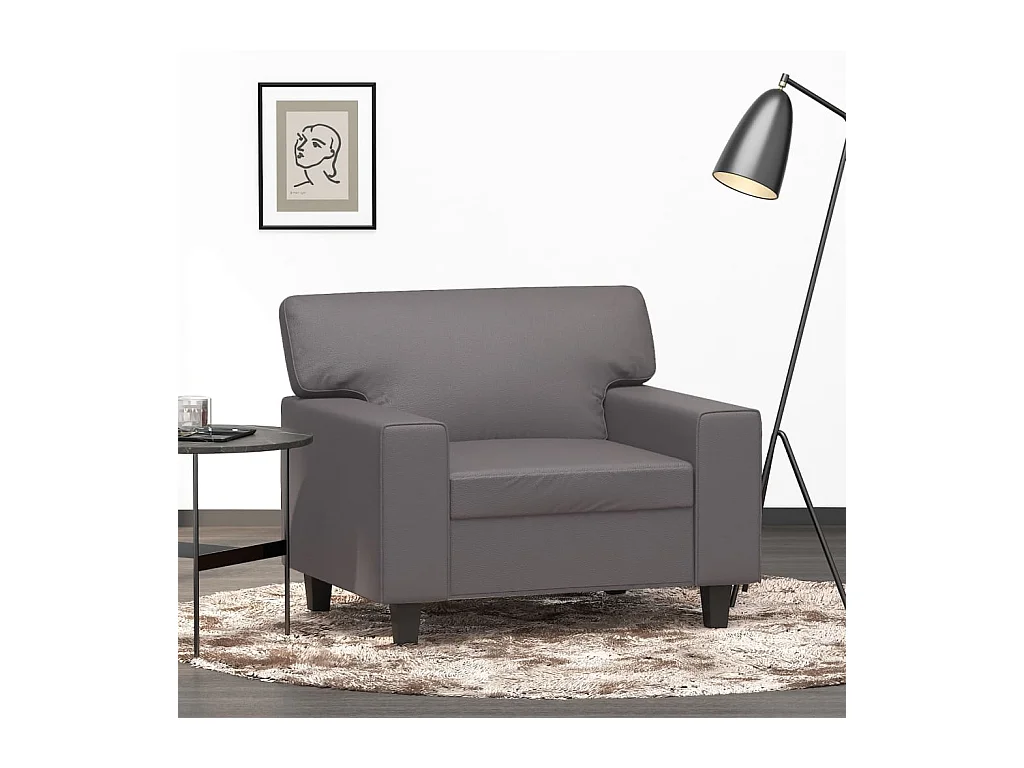 Fauteuil Gris 60 cm Similicuir