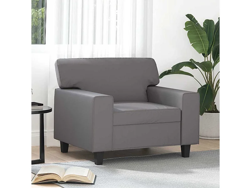 Fauteuil Gris 60 cm Similicuir