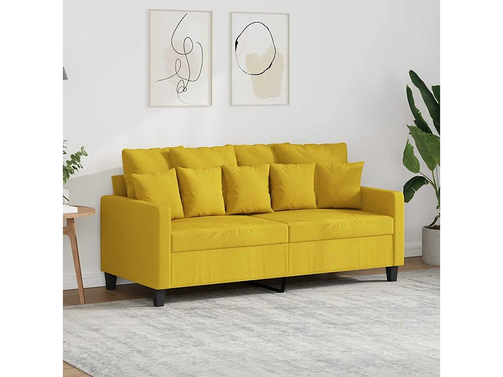 2-Sitzer-Sofa Hellgelb 140 cm Stoff