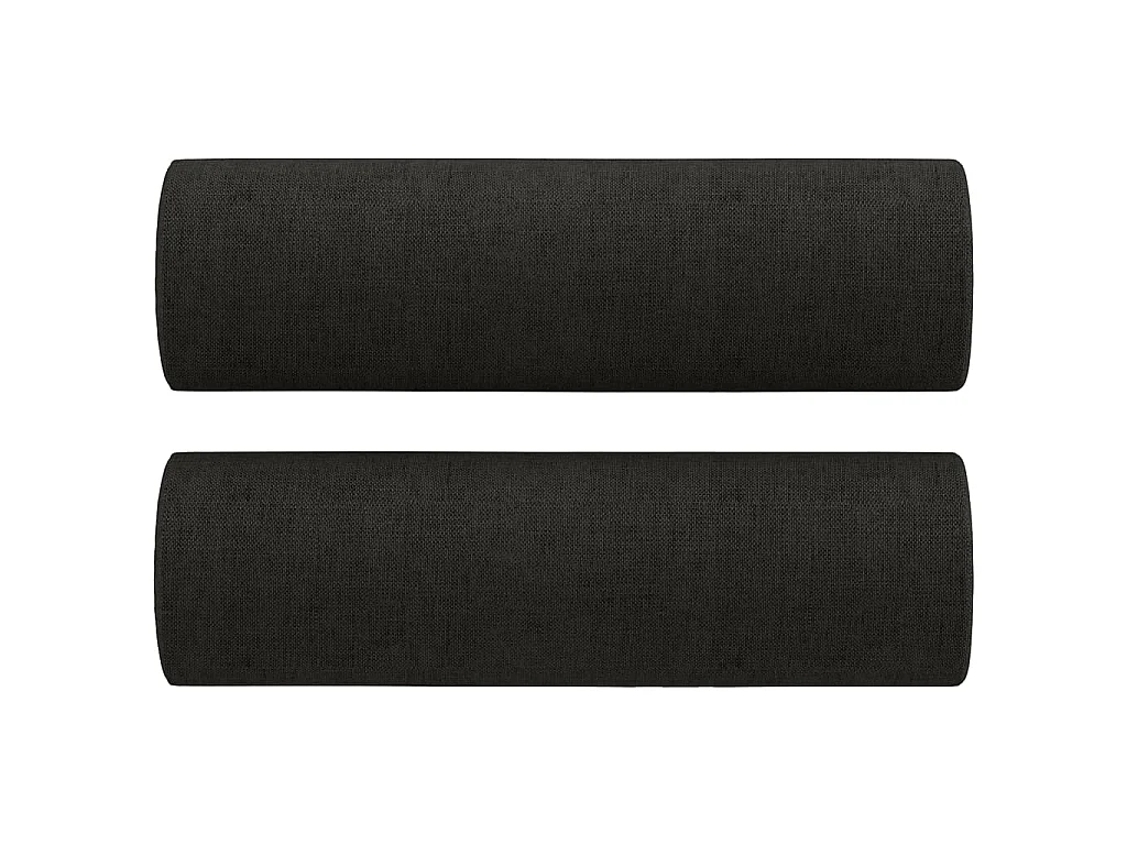 Canapé 2 places avec oreillers décoratifs noir 120 cm tissu