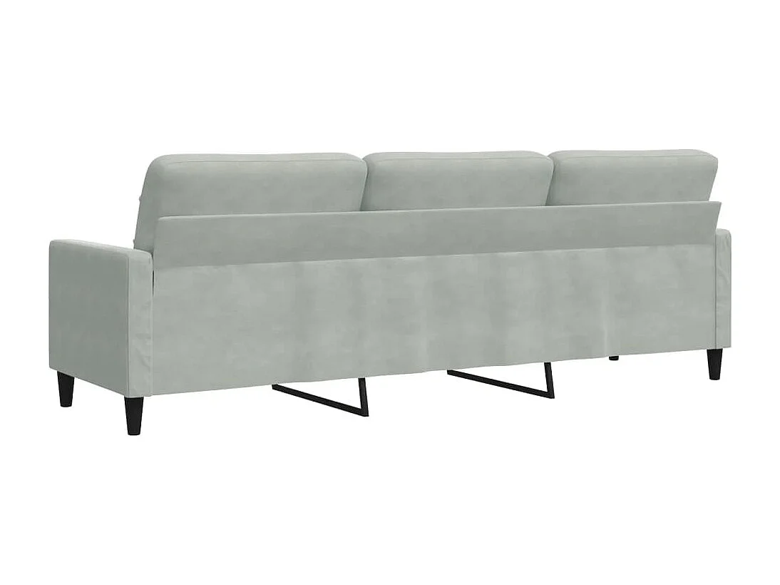 Driezitsbank 210 cm fluweel lichtgrijs