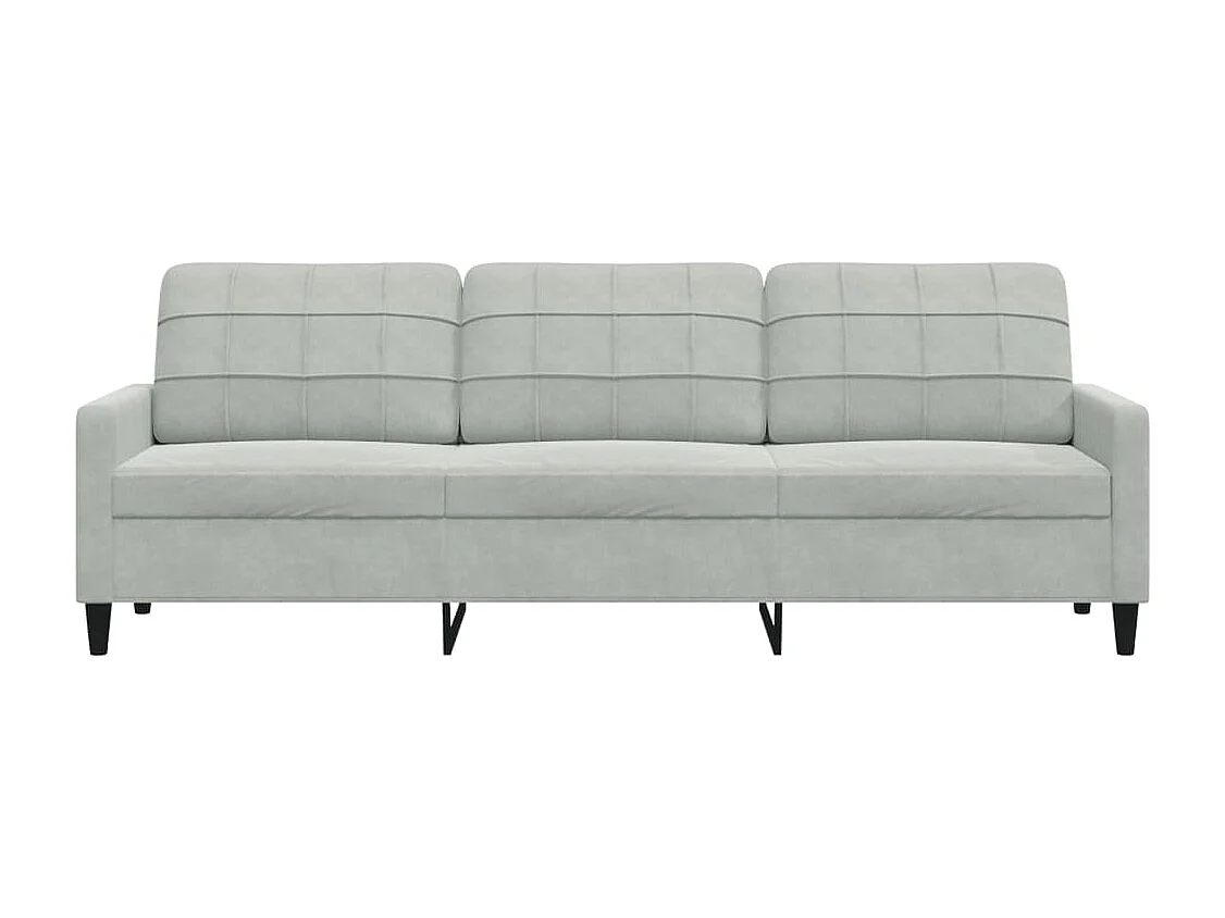 3-Sitzer-Sofa Hellgrau 210 cm Samt