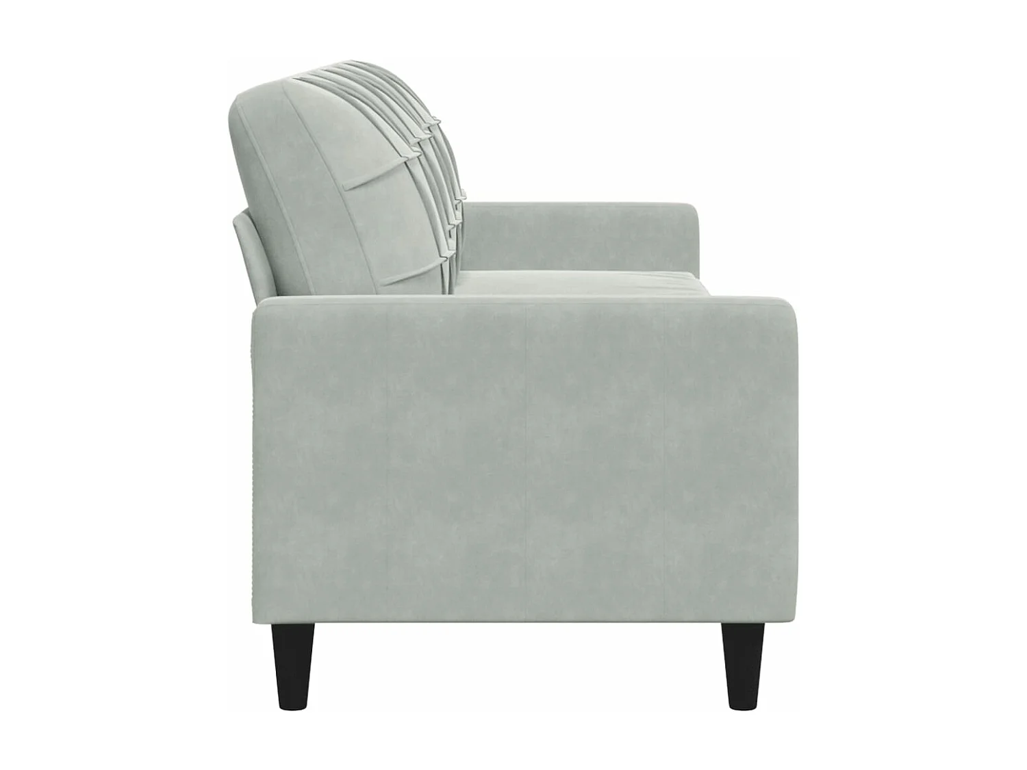 3-Sitzer-Sofa Hellgrau 210 cm Samt