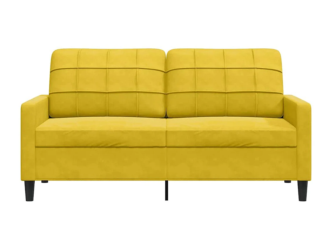 Canapé à 2 places Jaune 140 cm Velours
