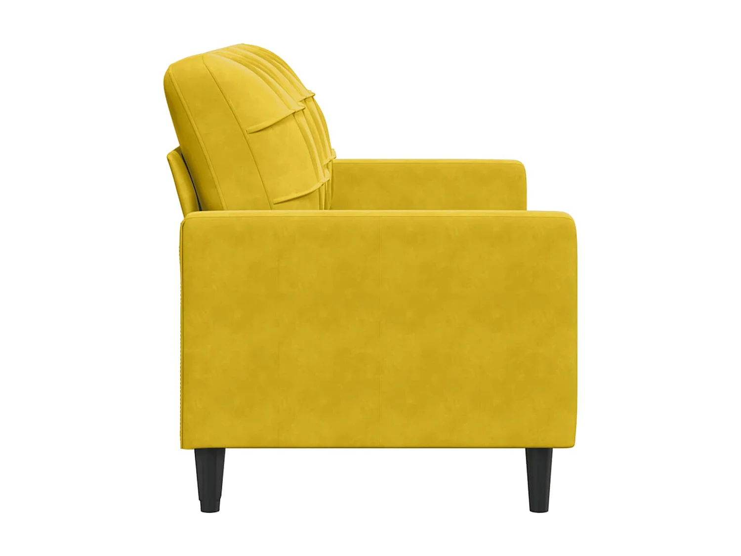 Canapé à 2 places Jaune 140 cm Velours