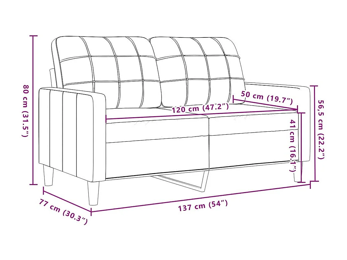 2-Sitzer-Sofa Dunkelgrün 120 cm Samt