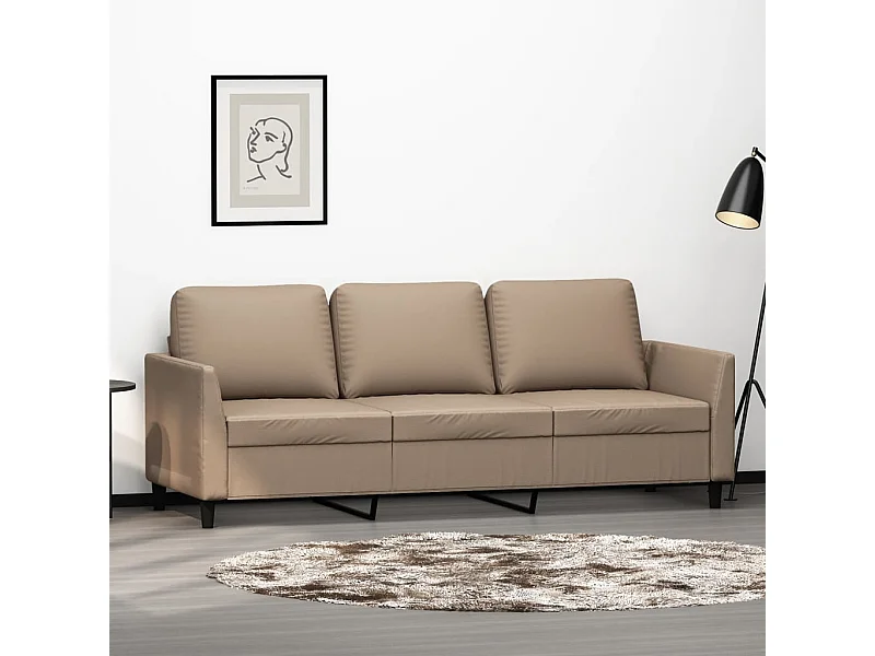 Divano a 3 Posti Cappuccino 180 cm in Similpelle