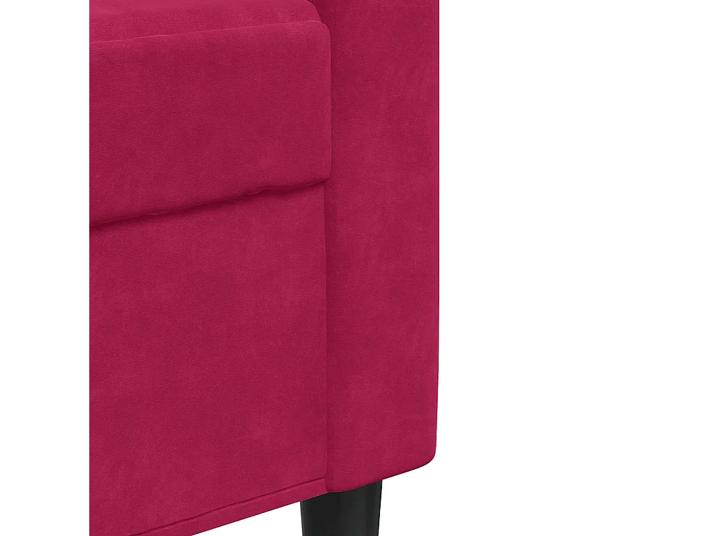 Canapé à 3 places Rouge bordeaux 180 cm Velours