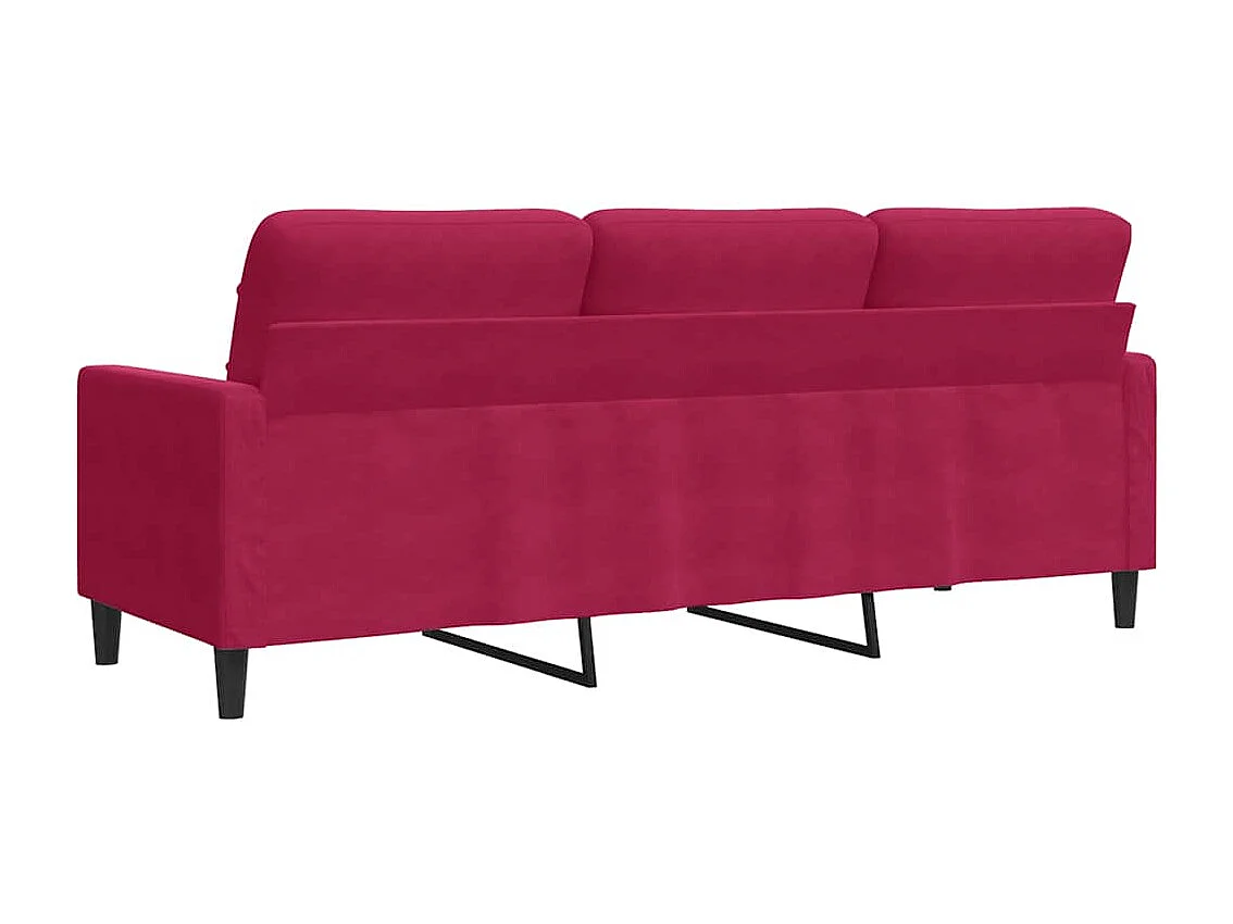 Canapé à 3 places Rouge bordeaux 180 cm Velours