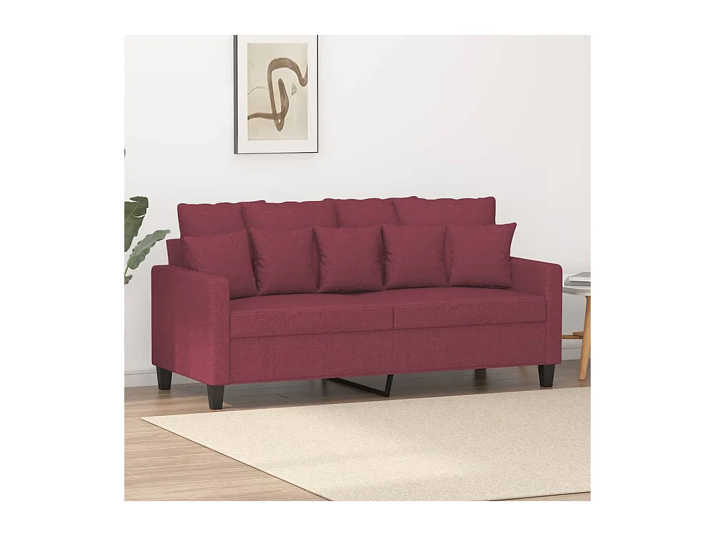 Canapé à 2 places Rouge bordeaux 140 cm Tissu