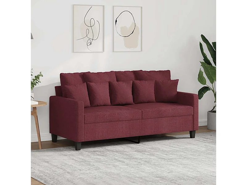Kanapa 2-osobowa Czerwony Bordeaux 140 cm Tkanina Nowoczesna Wygodna