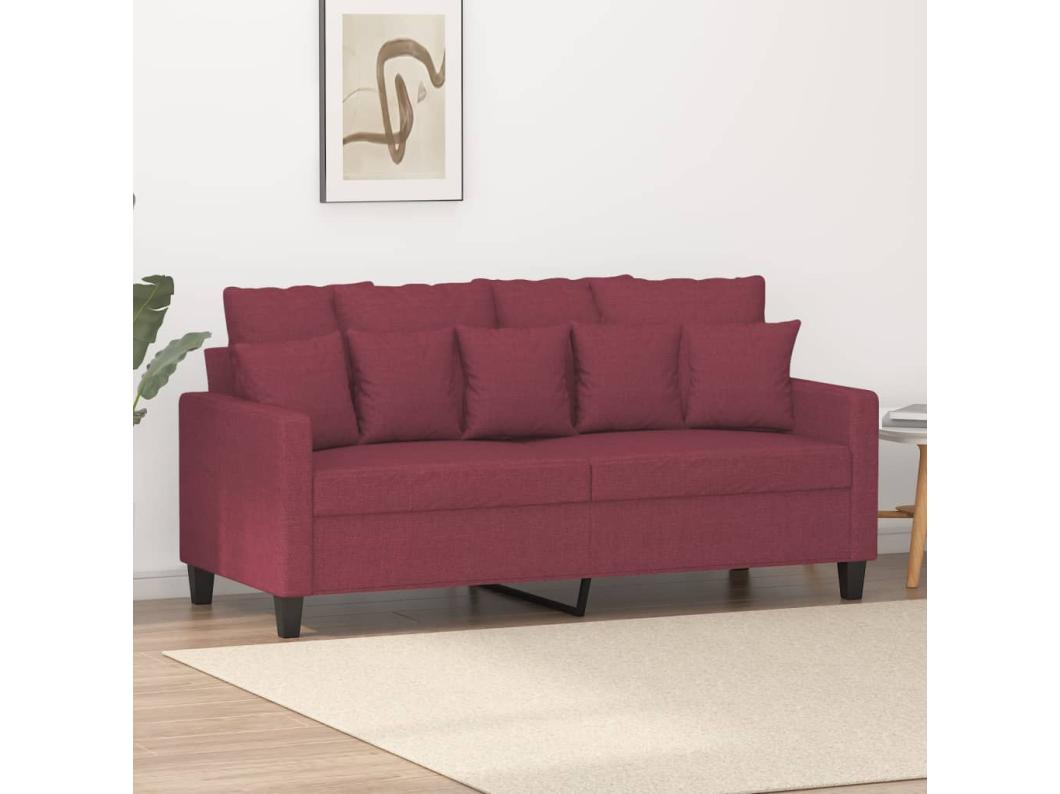 Kanapa 2-osobowa Czerwony Bordeaux 140 cm Tkanina Nowoczesna Wygodna