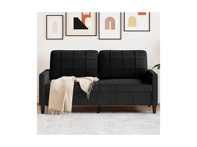 2-Sitzer-Sofa Schwarz 140 cm Samt