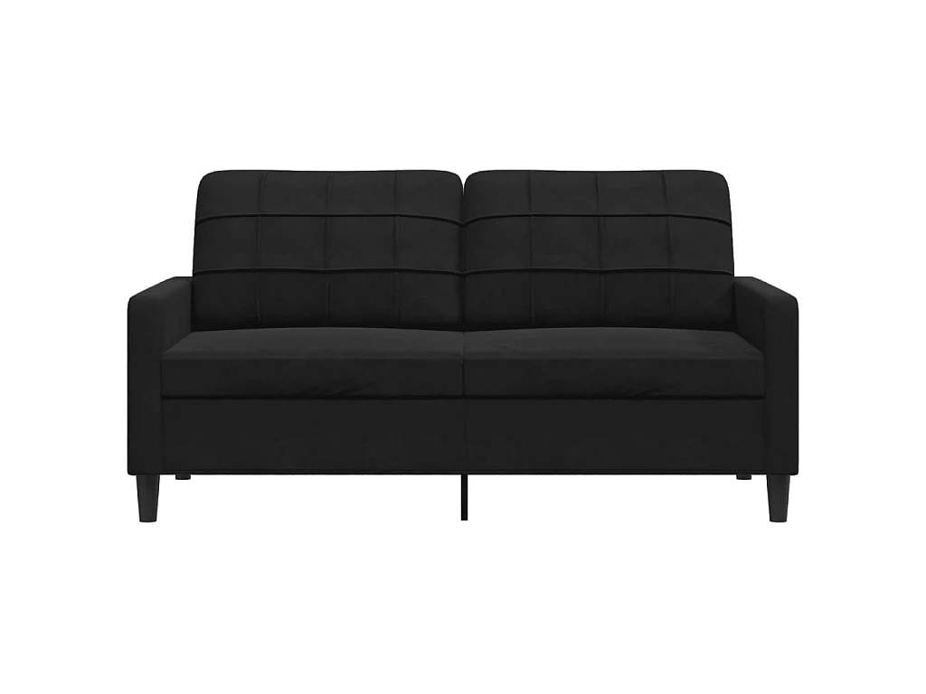 Divano a 2 Posti Nero 140 cm in Velluto