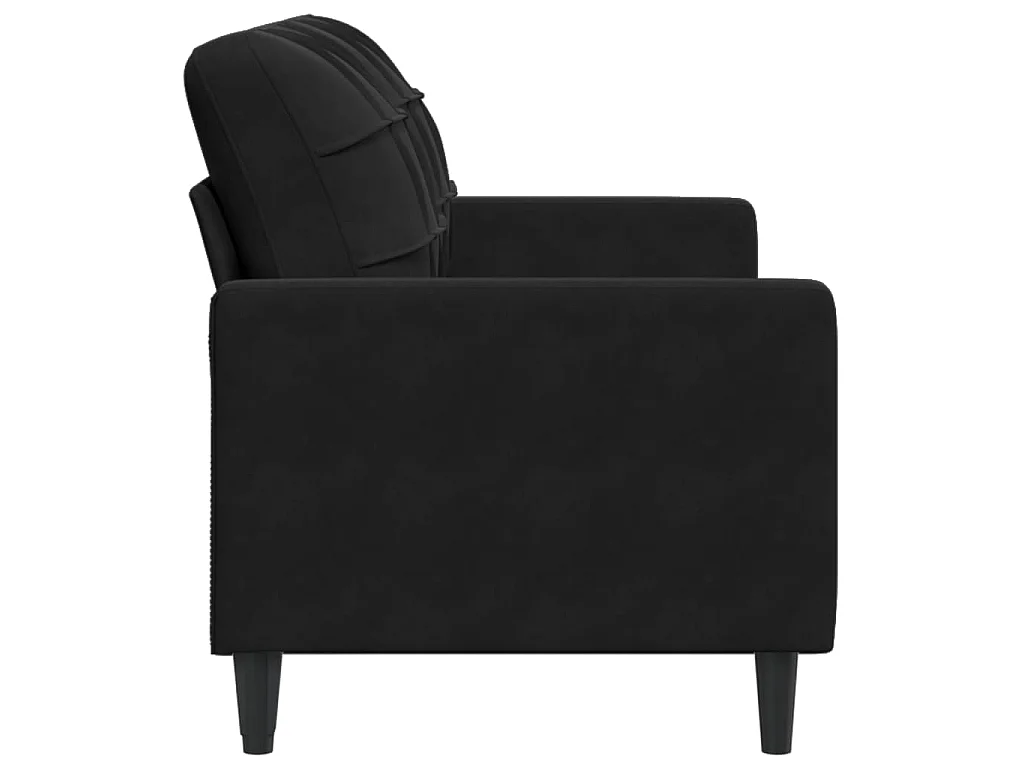 Divano a 2 Posti Nero 140 cm in Velluto