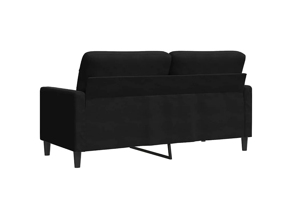 Divano a 2 Posti Nero 140 cm in Velluto