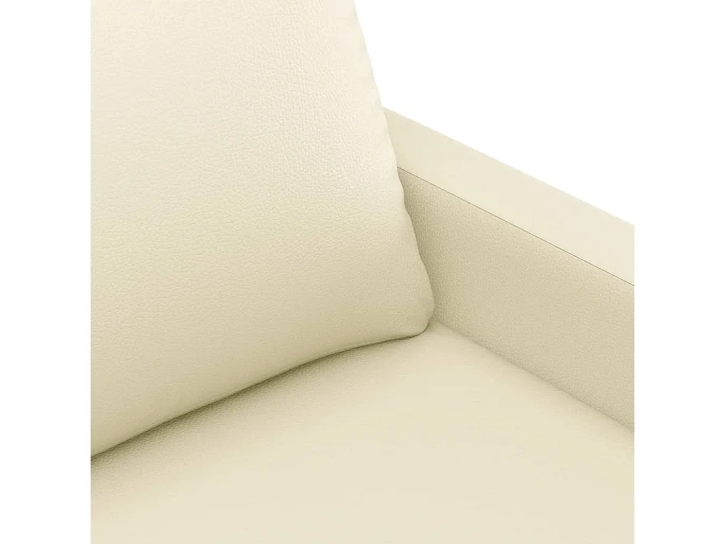 Ensemble de canapés 2 pcs avec coussins Crème Similicuir