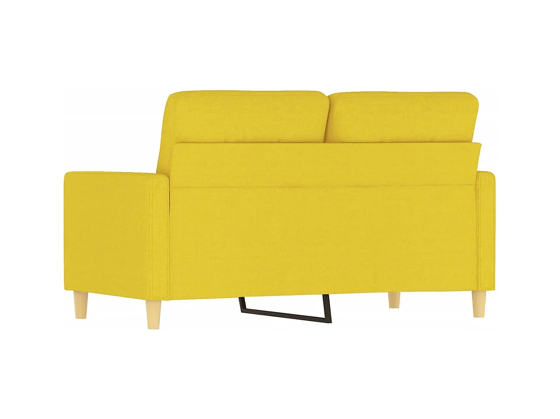Canapé à 2 places Jaune clair 120 cm Tissu