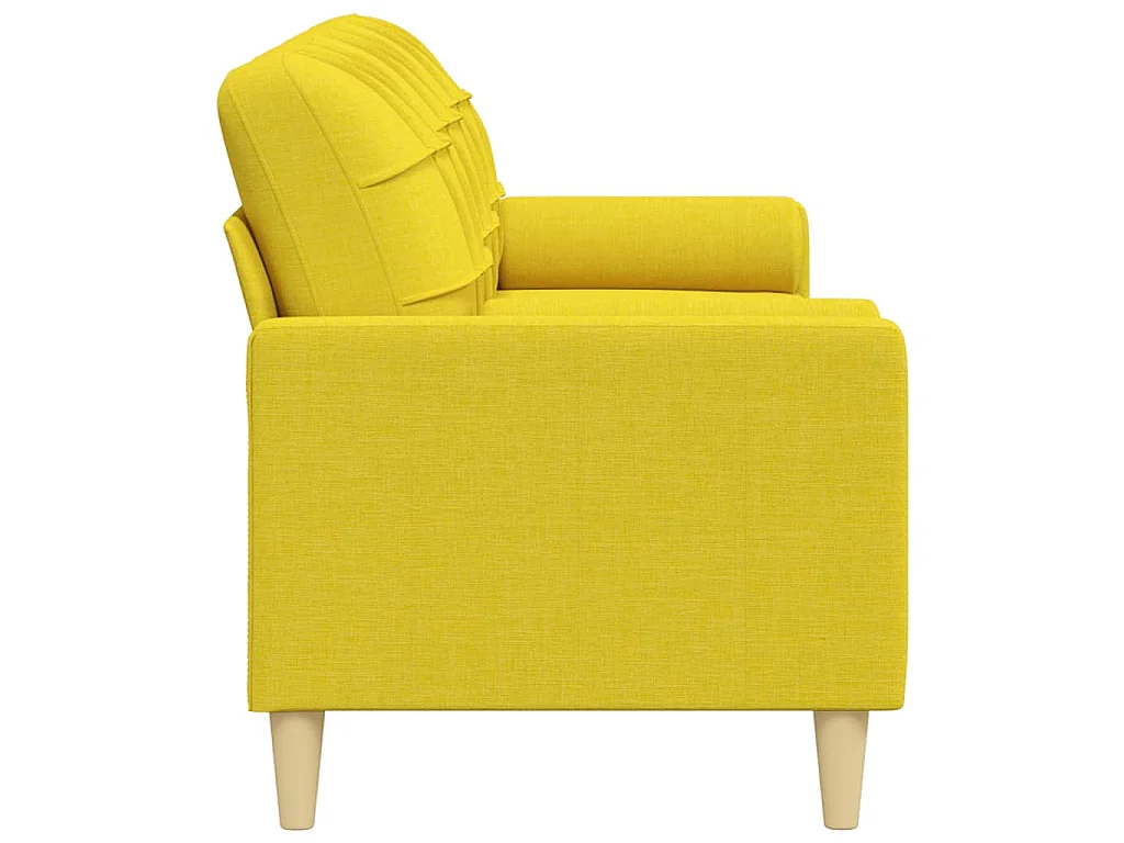 Canapé 3 places avec oreillers jaune clair 210 cm tissu