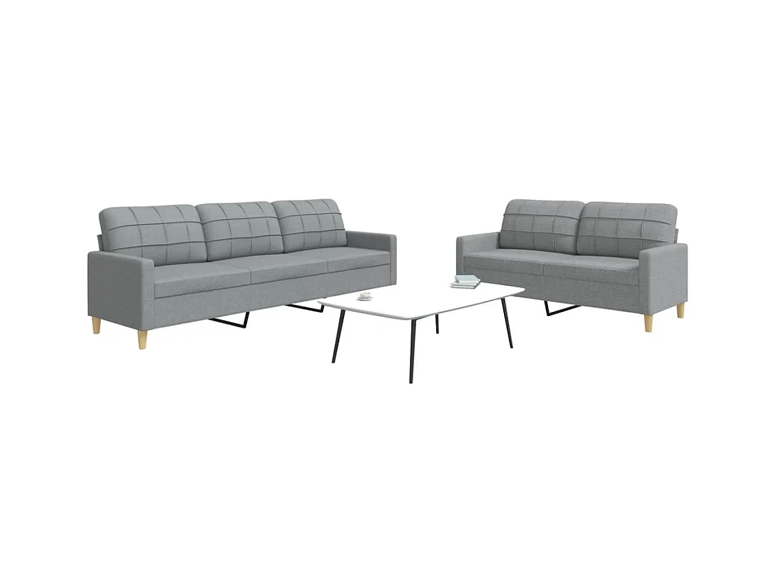 2-delige Loungeset stof lichtgrijs