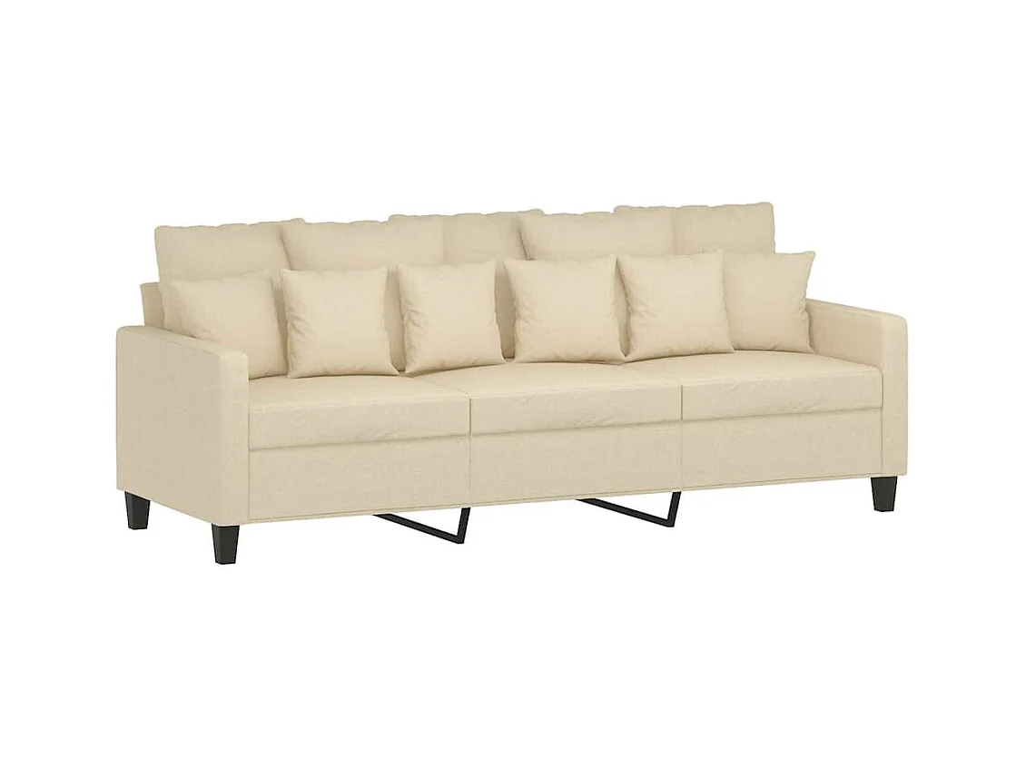 3-Sitzer-Sofa Creme 180 cm Stoff
