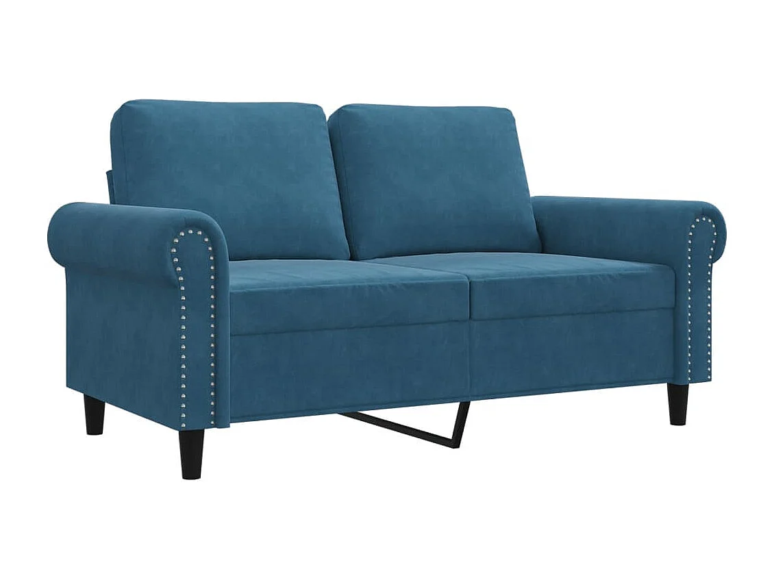 Tweezitsbank 120 cm fluweel blauw