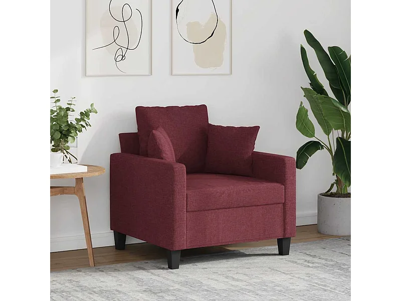 Poltrona Rosso Vino 60 cm in Tessuto