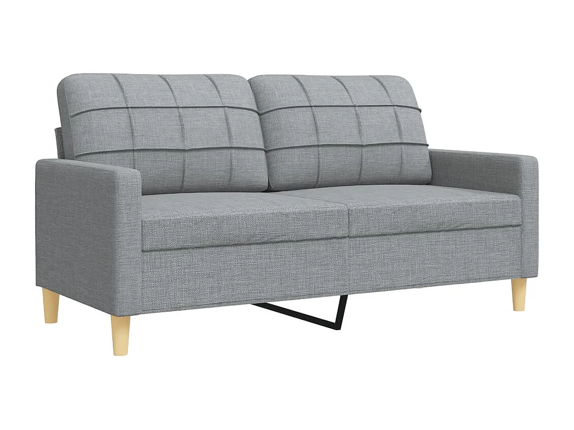 Set di Divani 4 pz con Poggiapiedi Grigio Chiaro in Tessuto