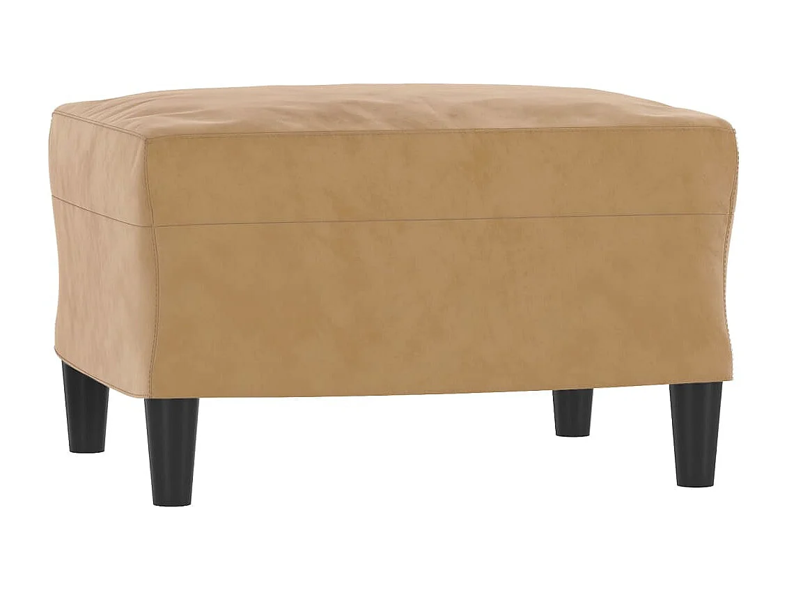 3-Sitzer-Sofa mit Hocker Braun 180 cm Samt