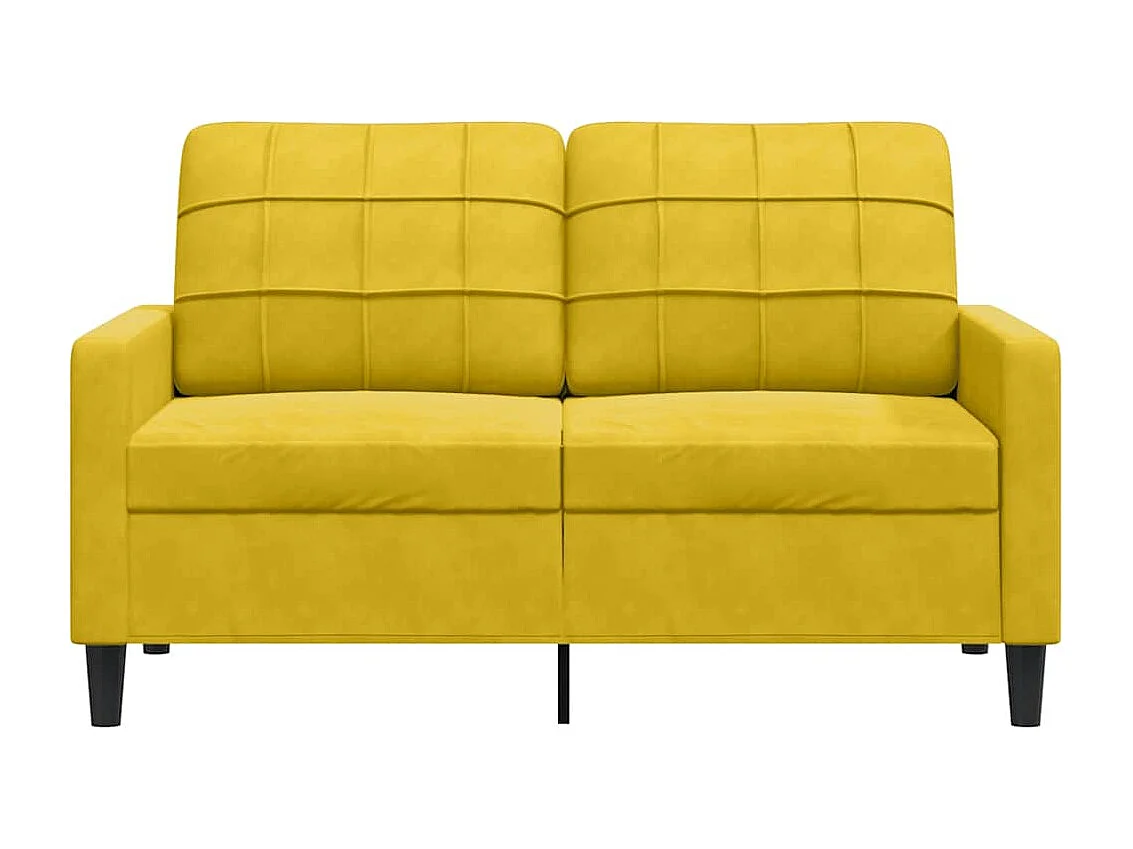 Canapé à 2 places Jaune 120 cm Velours