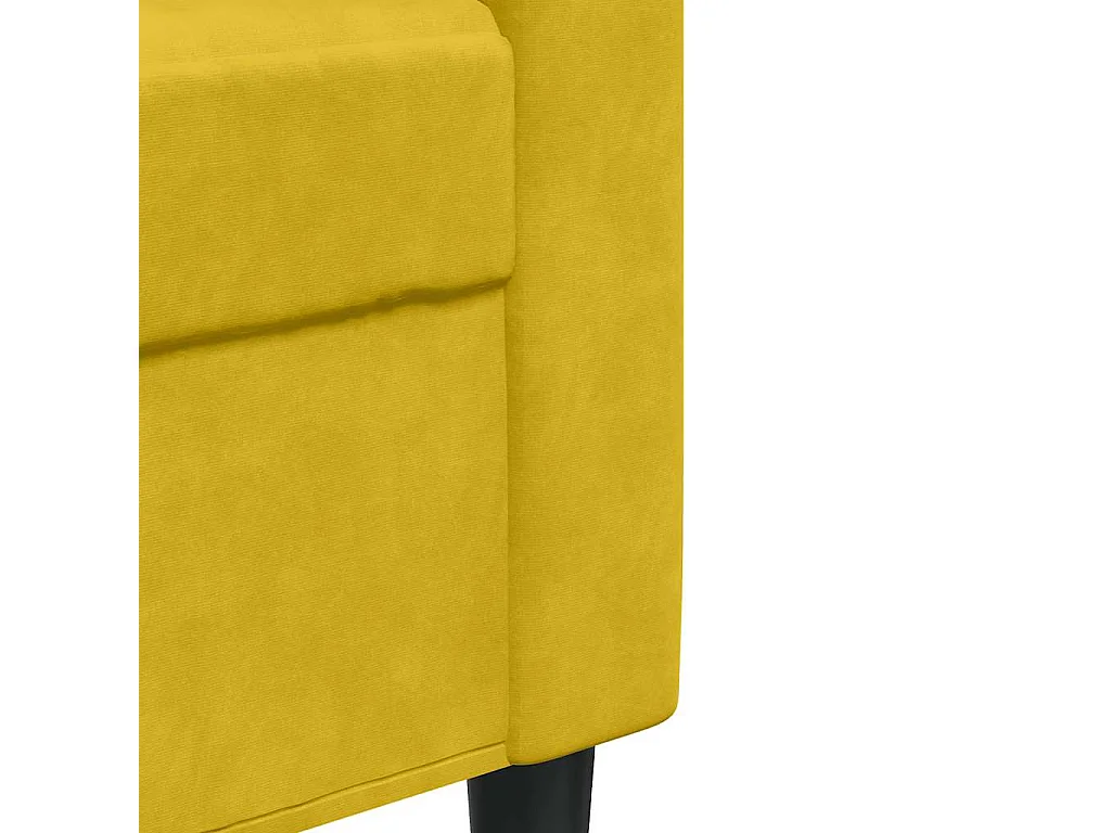 Canapé à 2 places Jaune 120 cm Velours