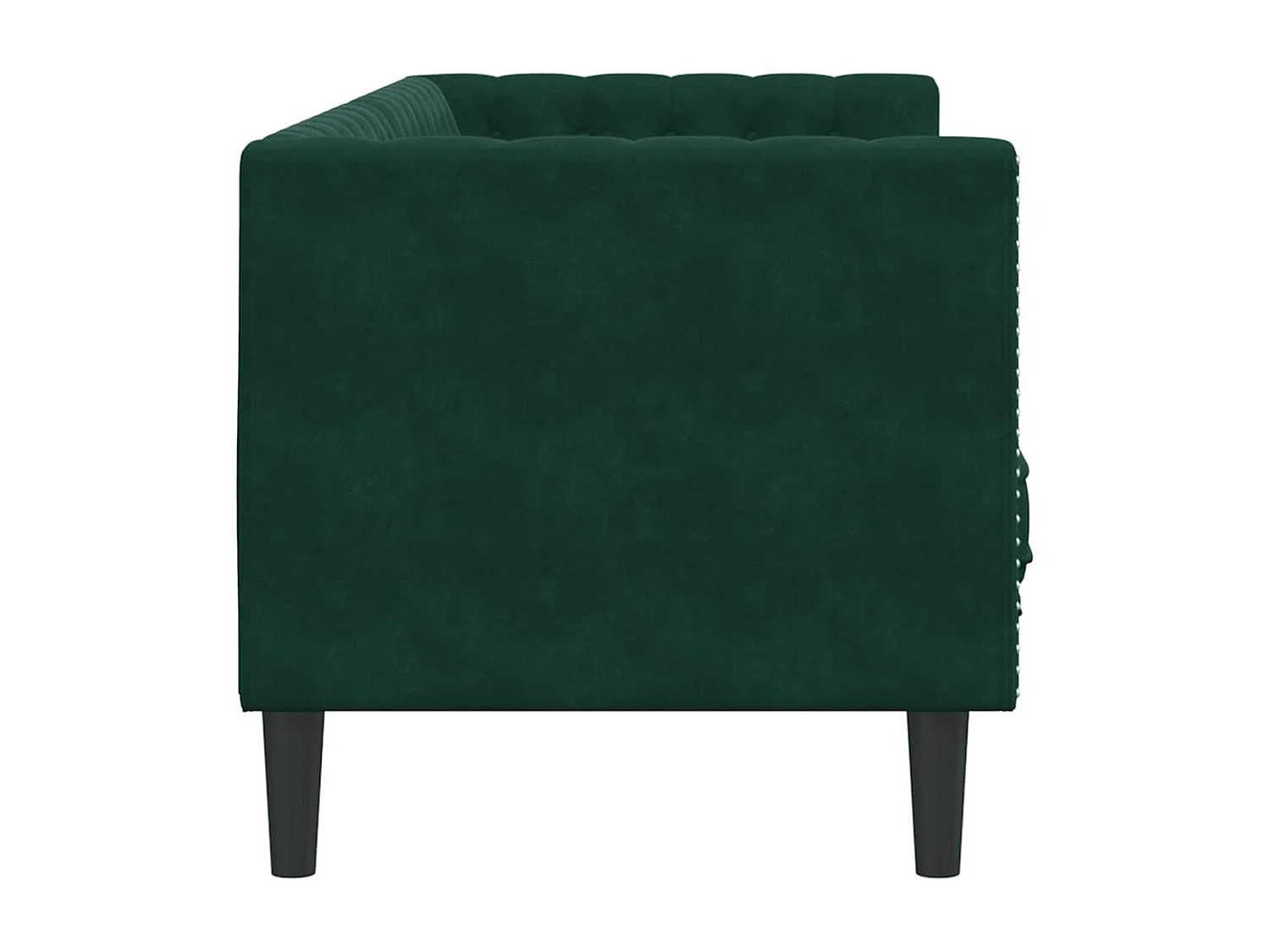 Canapé Chesterfield avec traversins 3 places vert foncé velours