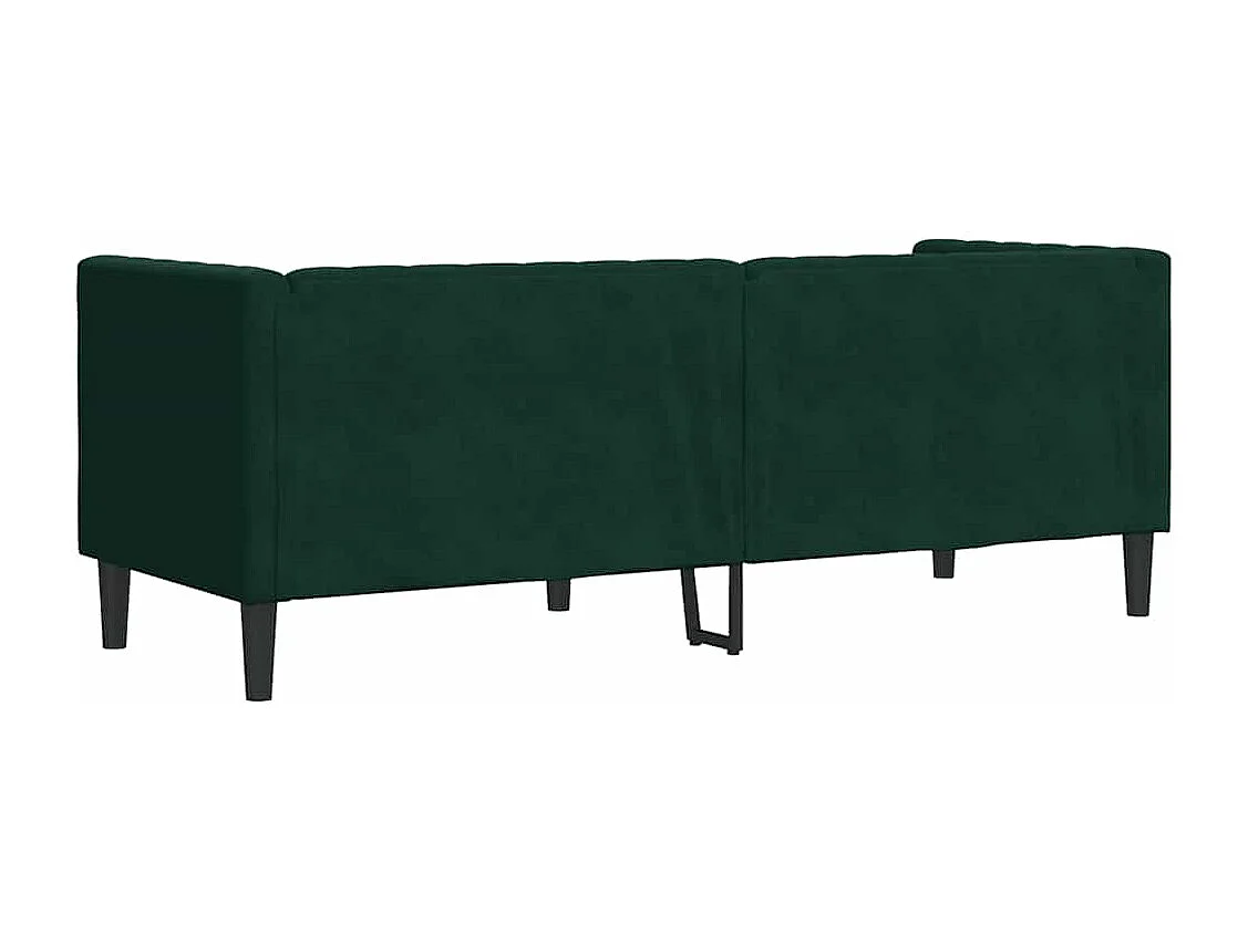 Canapé Chesterfield avec traversins 3 places vert foncé velours