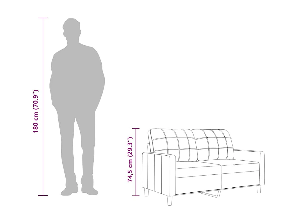 2-Sitzer-Sofa Hellgelb 120 cm Stoff