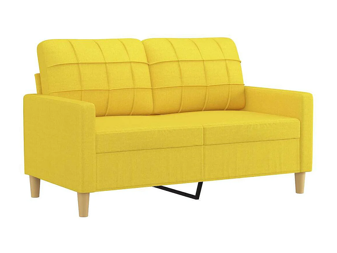 Canapé à 2 places Jaune clair 120 cm Tissu