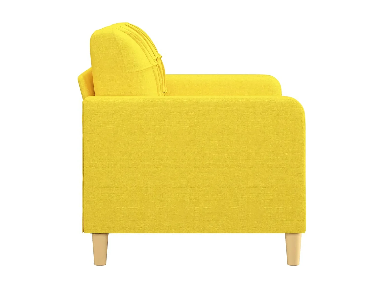 Canapé à 2 places Jaune clair 120 cm Tissu