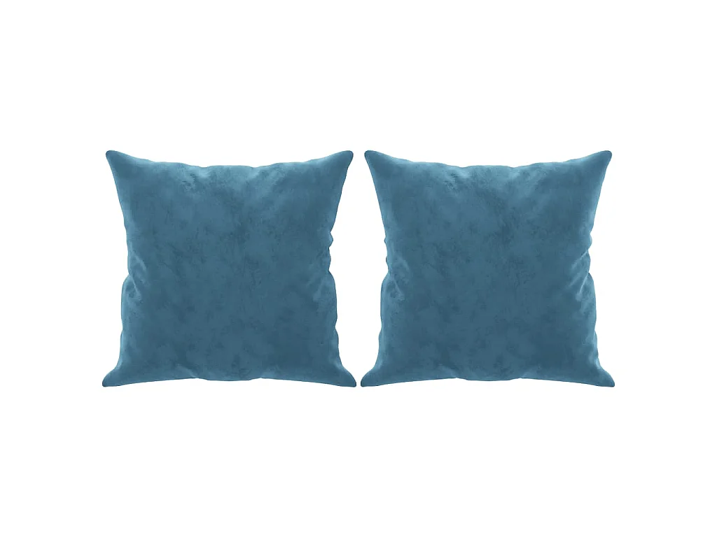 Canapé 2 places avec oreillers décoratifs bleu 120 cm velours