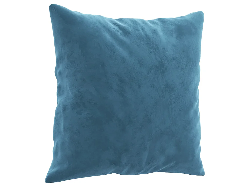 Canapé 2 places avec oreillers décoratifs bleu 120 cm velours