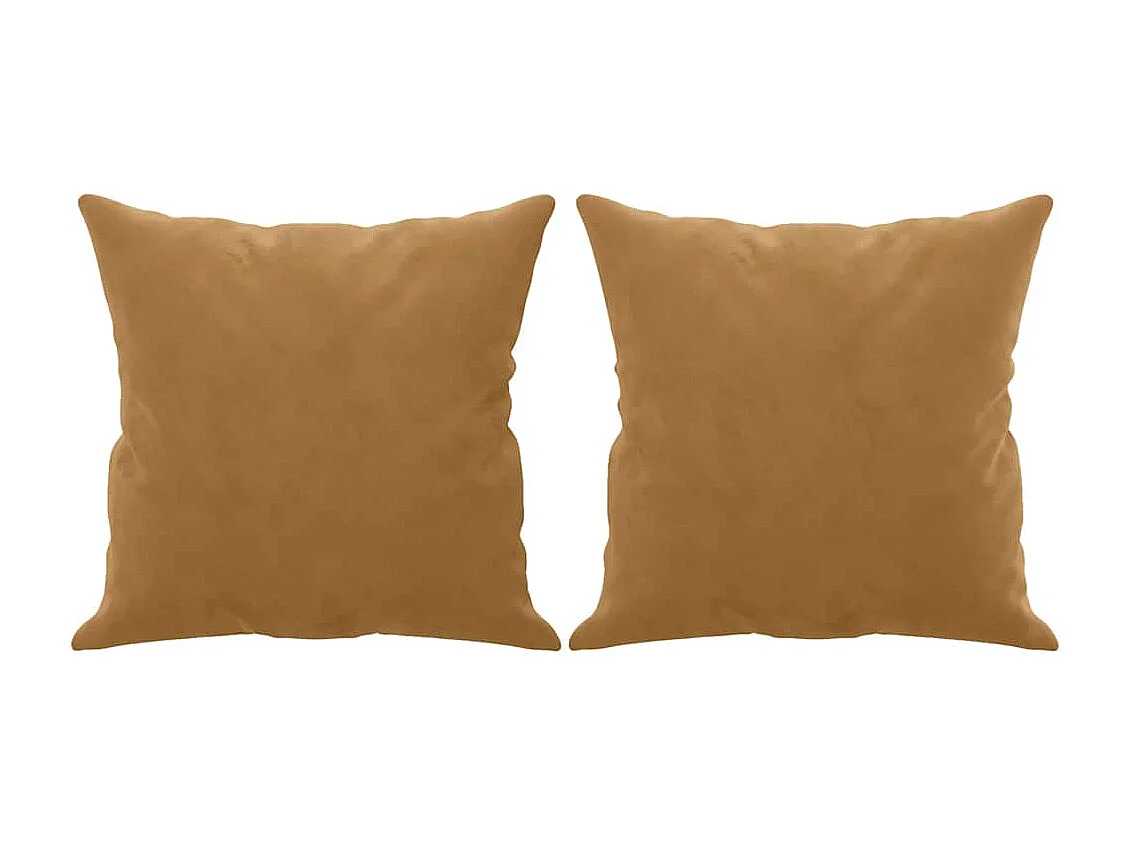 Canapé 3 places avec oreillers décoratifs marron 180 cm velours